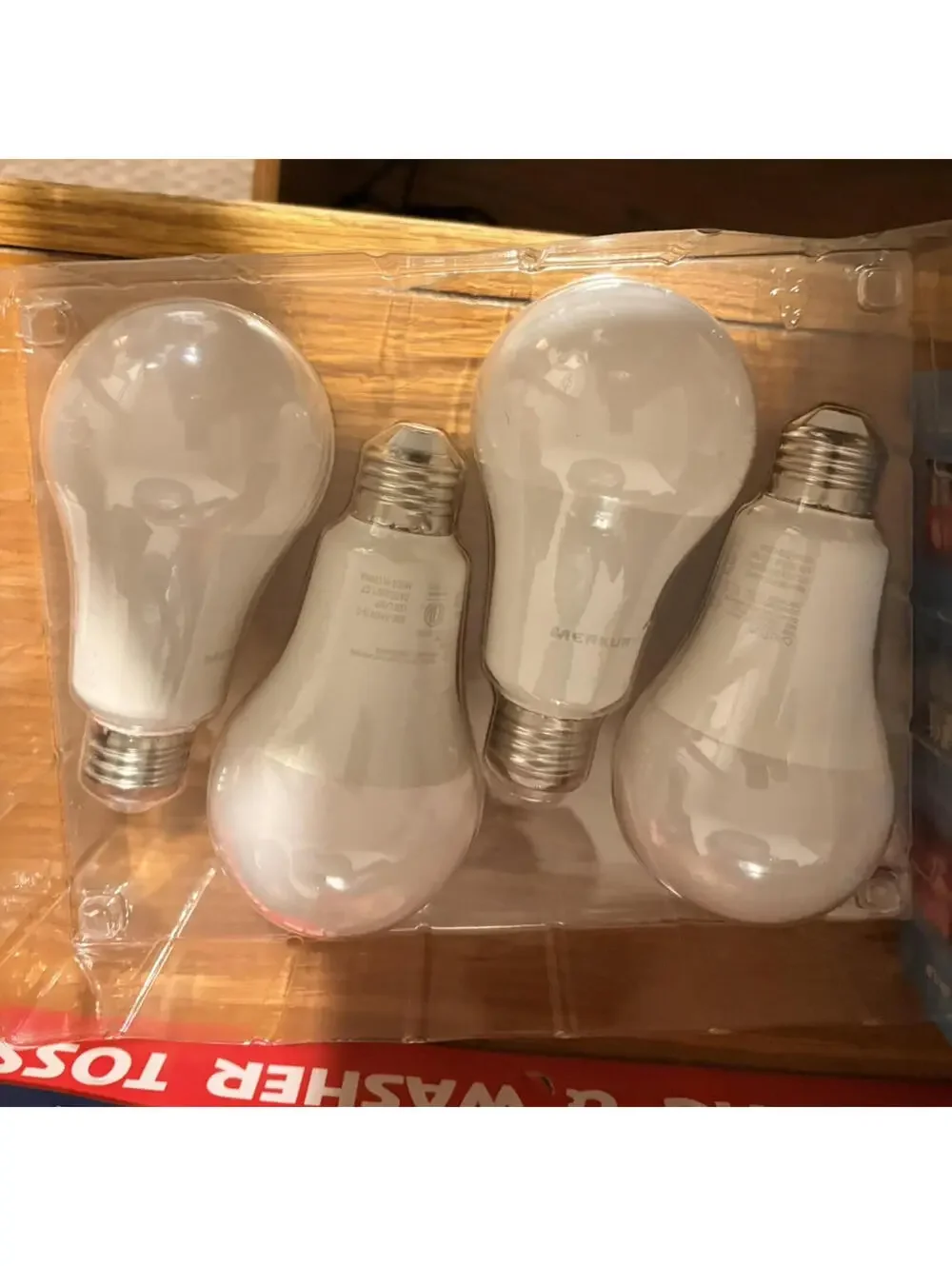 Merkury Smart Wi-Fi LED Multicolor A21 Bulbs 4-Pack, 1050 lm, Alexa/Google